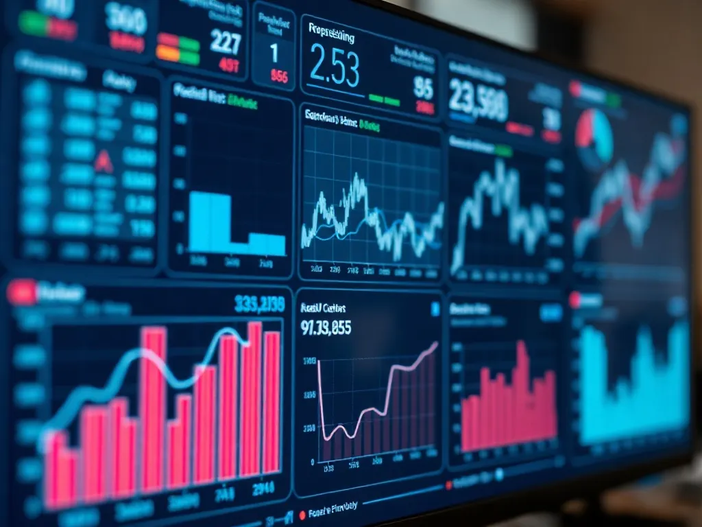 Close up of a professional business dashboard on a high-res